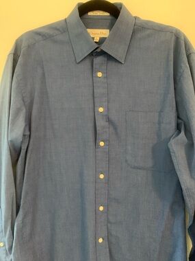 Dior Men's Light Blue Button-Up Dress Shirt